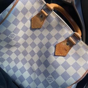 AUTHENTIC Louis Vuitton Speedy Damier Azur Handbag